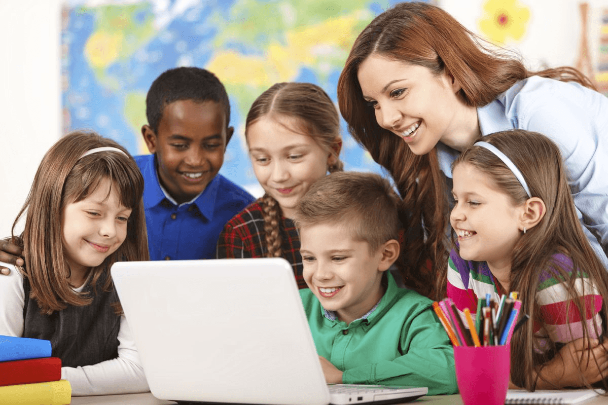 Students with books